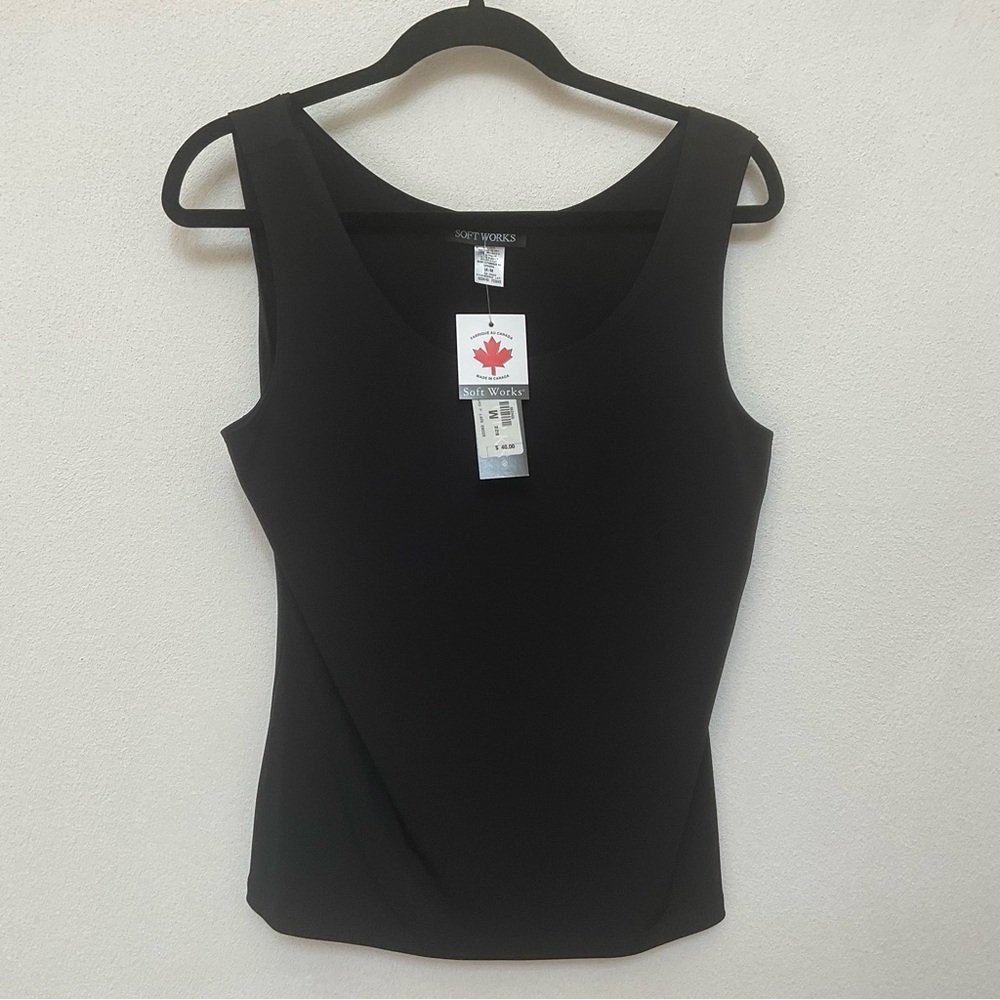 New With Tags Softworks Black Tank Top Size M Basic Neutral Layer